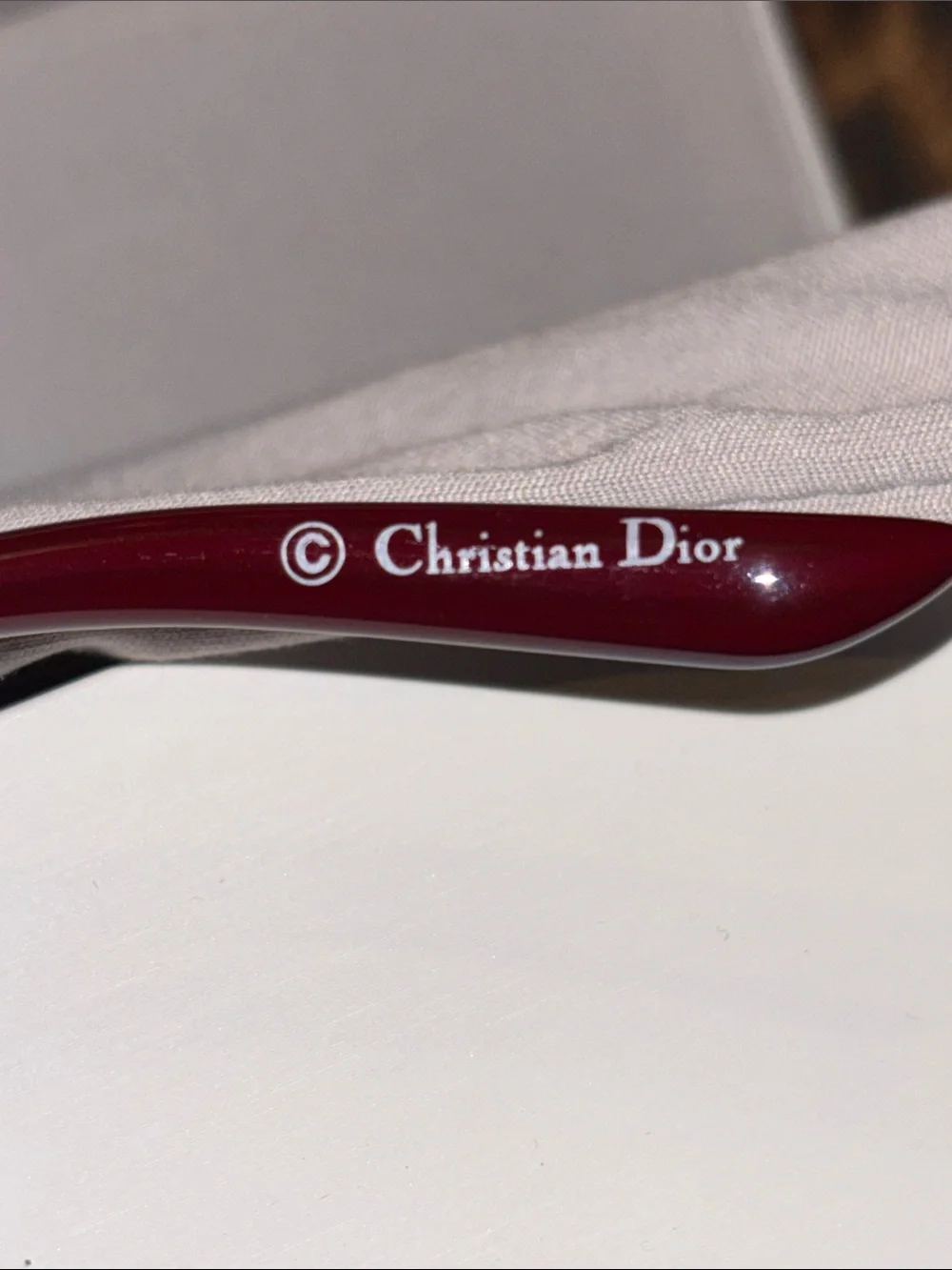 Dior Women's Rectangular Deep Cherry Red Optical Glasses